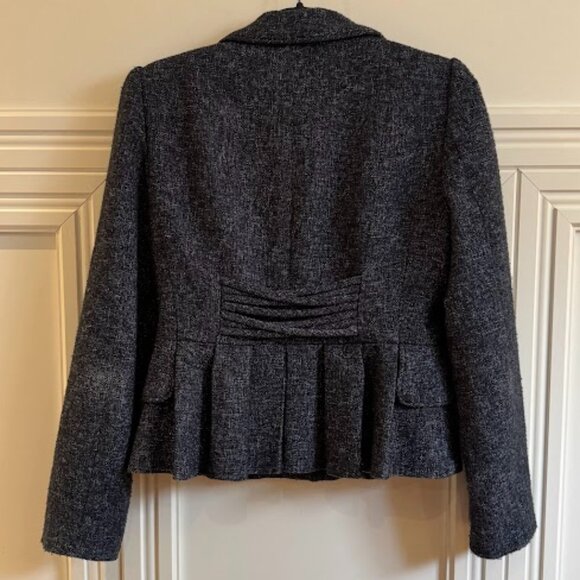 Nanette Lepore Dark Blue Wool Blend Jacket - Size 10 - Picture 2 of 5